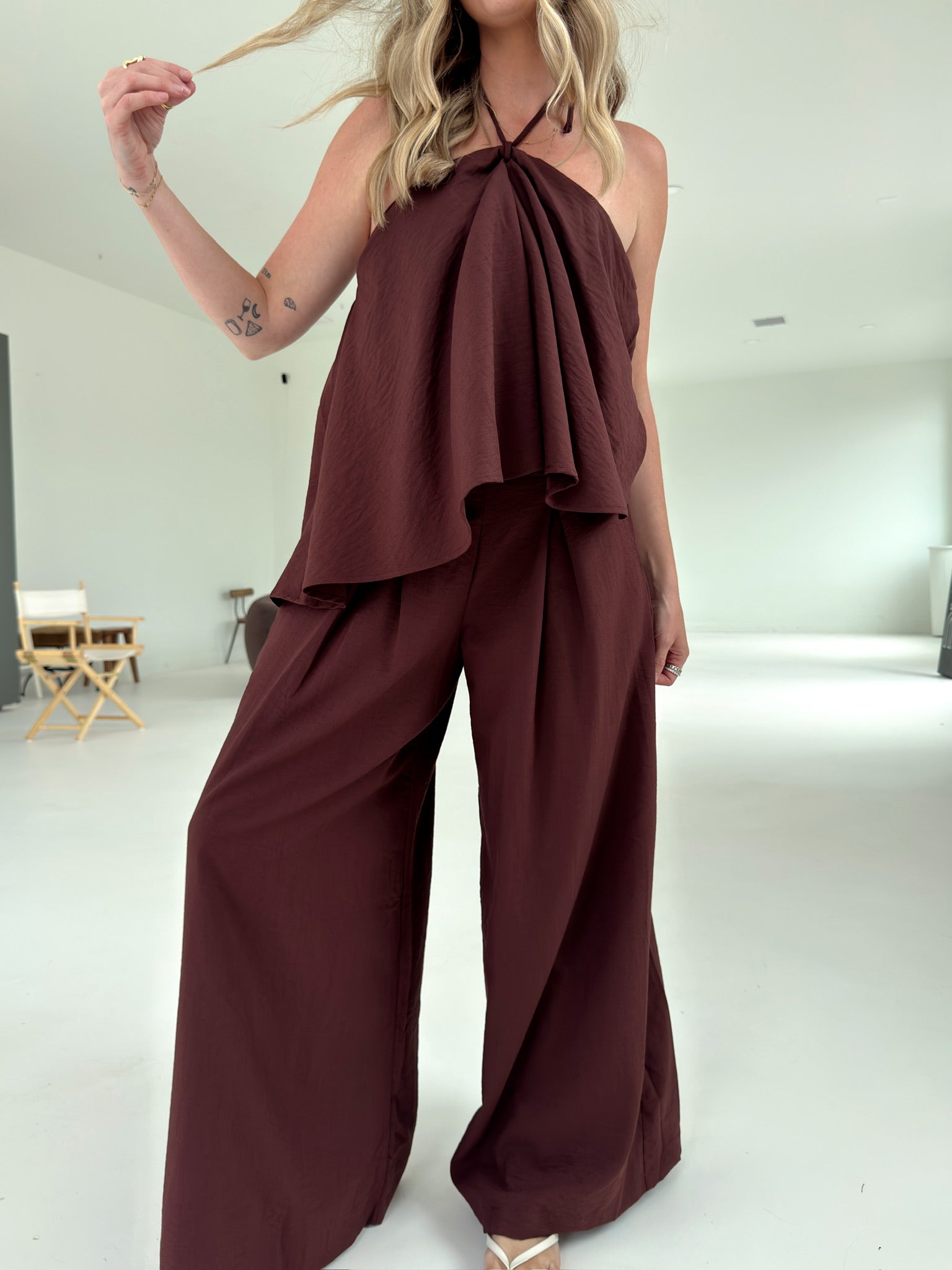 Bri Halter Top - Brown