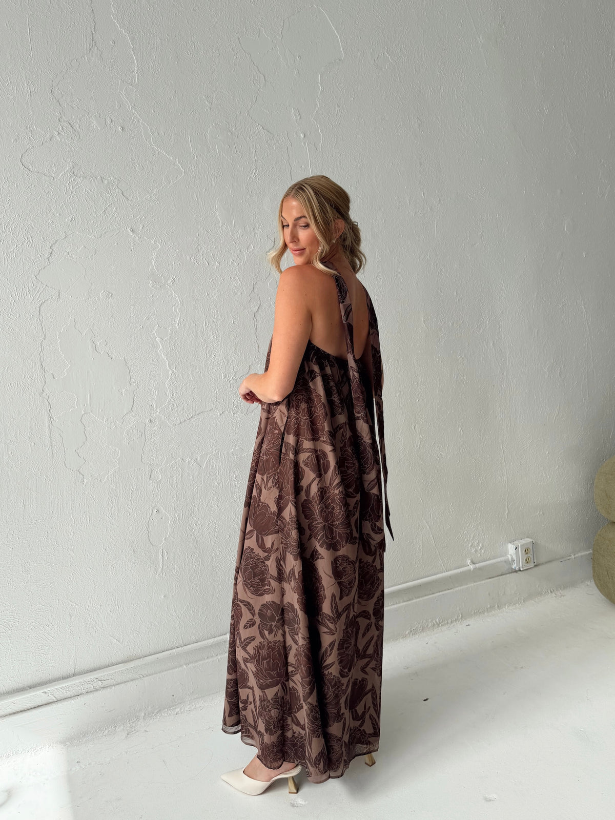 Maddie Chocolate Floral Maxi
