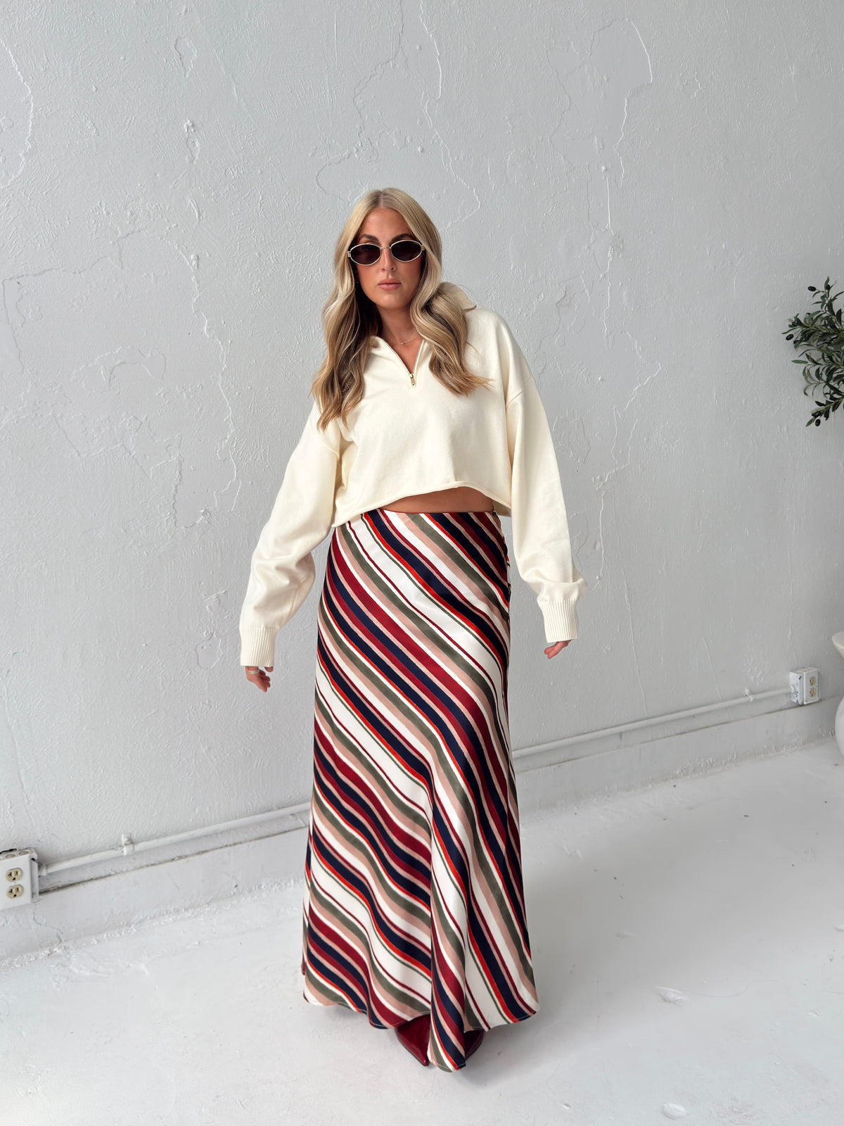 Pre-Order Dani Diagonal Stripe Maxi Skirt (restock eta 10/19)