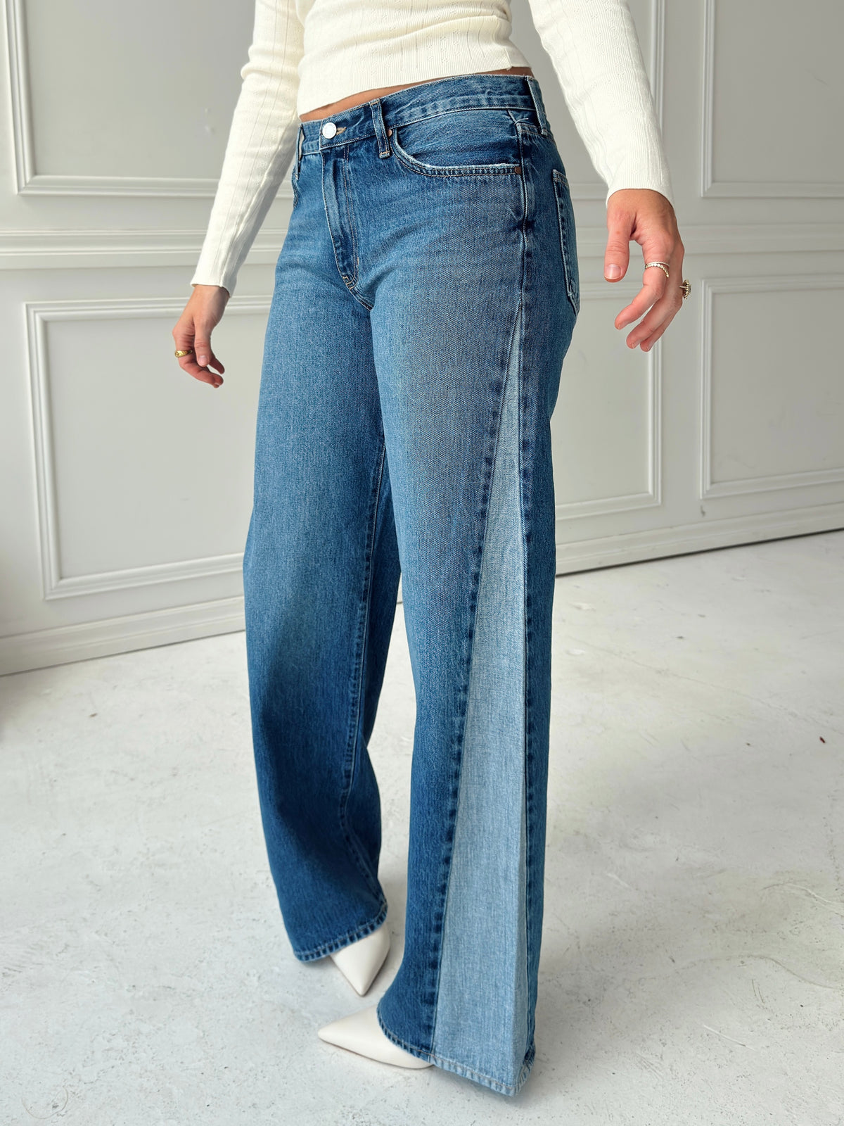 Madison Contrast Angle Seam Denim