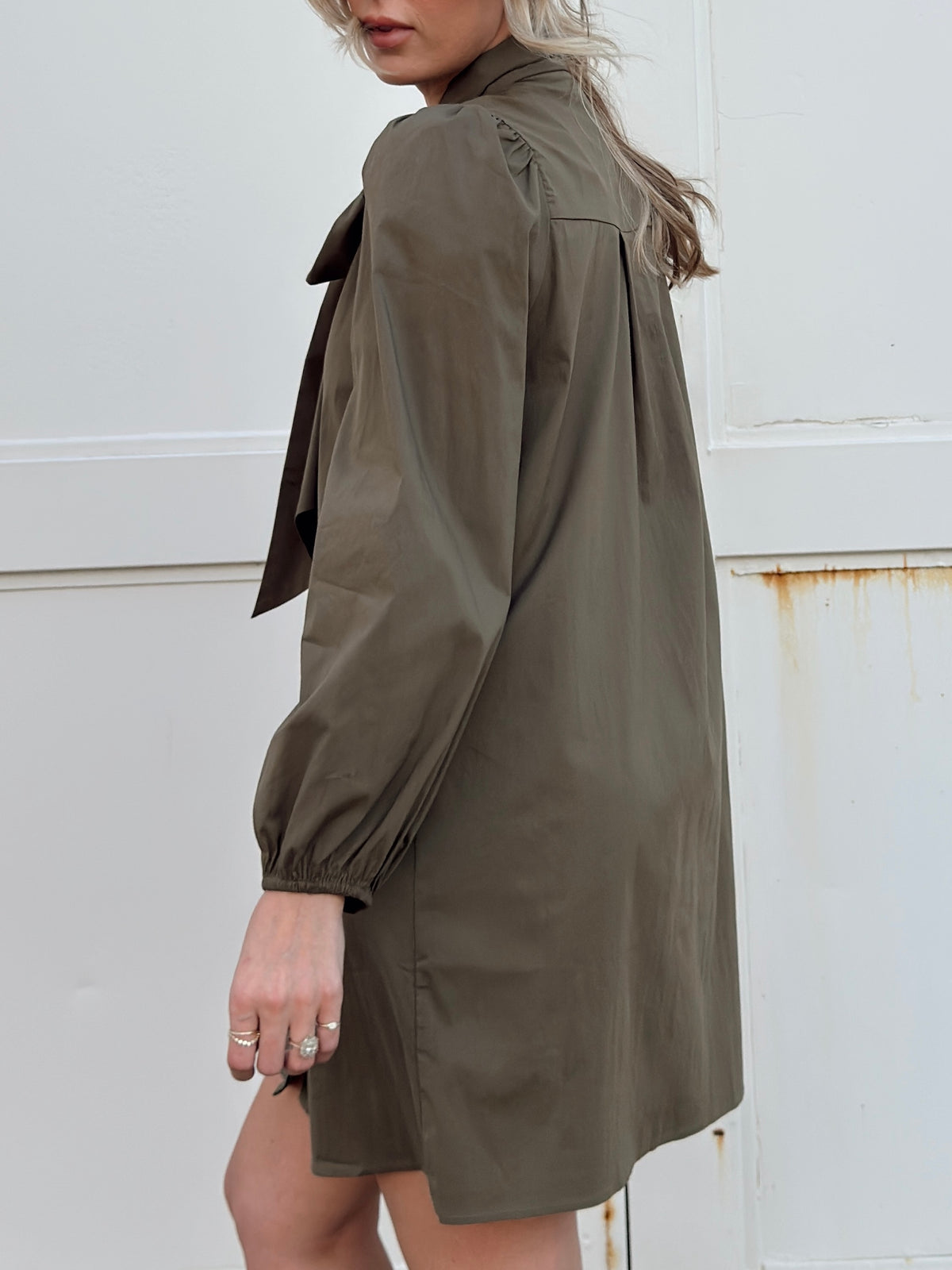 Thelma Olive Tie Neck Dress