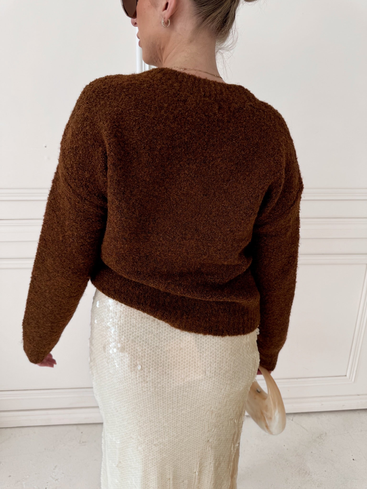 English Factory Cozy Roundneck Sweater - Chocolate