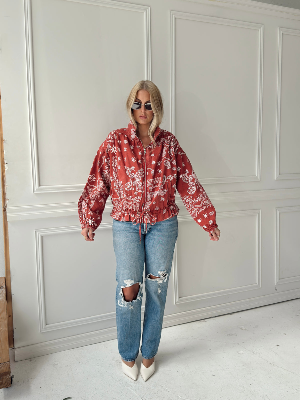 Chloe Bandana Print Bomber Jacket
