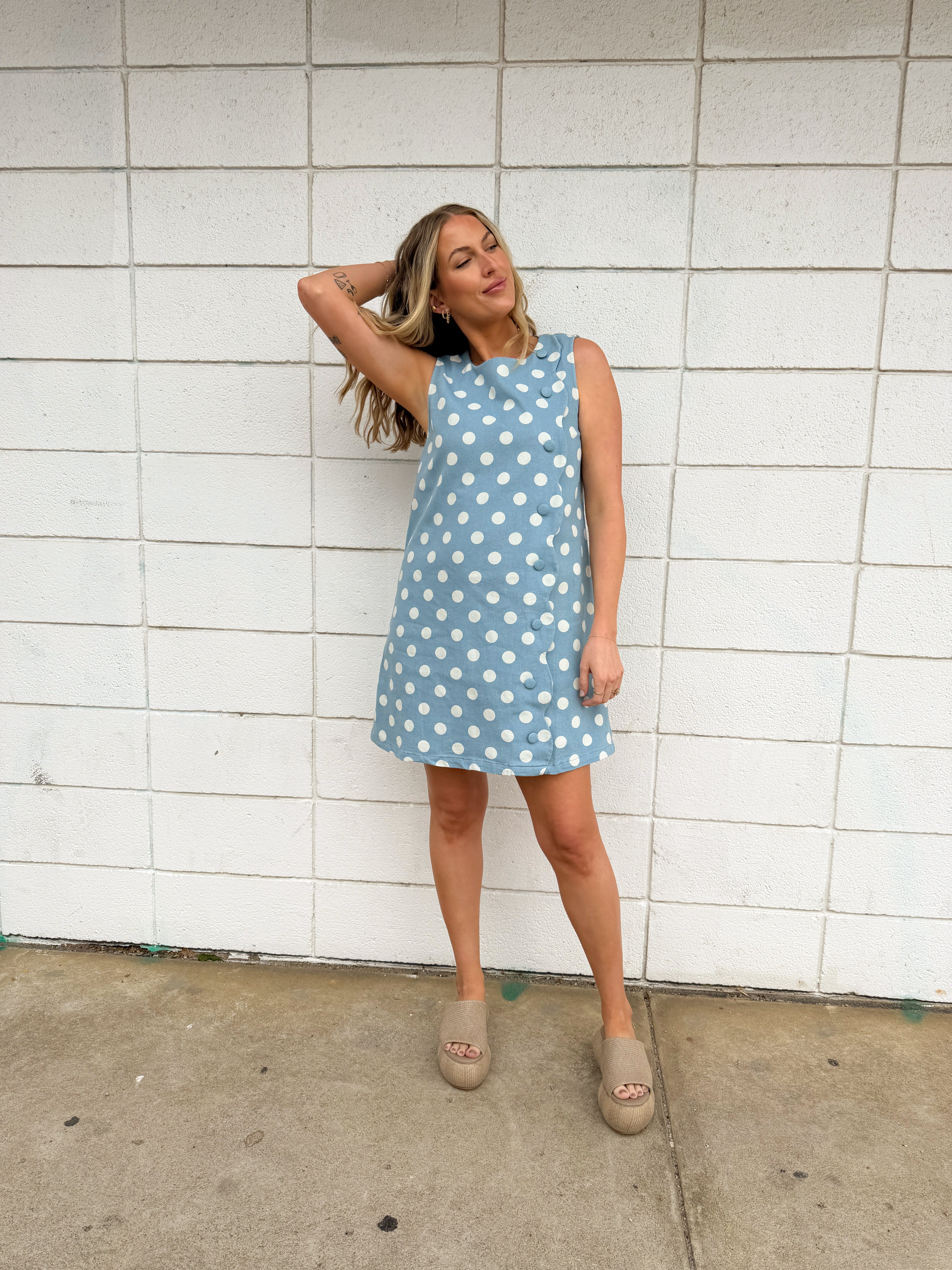 Denim Polka Dot Mini