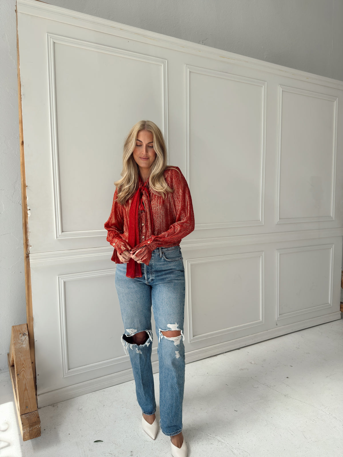Lilly Red Tie Top
