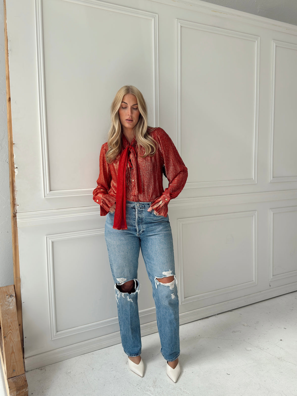 Lilly Red Tie Top