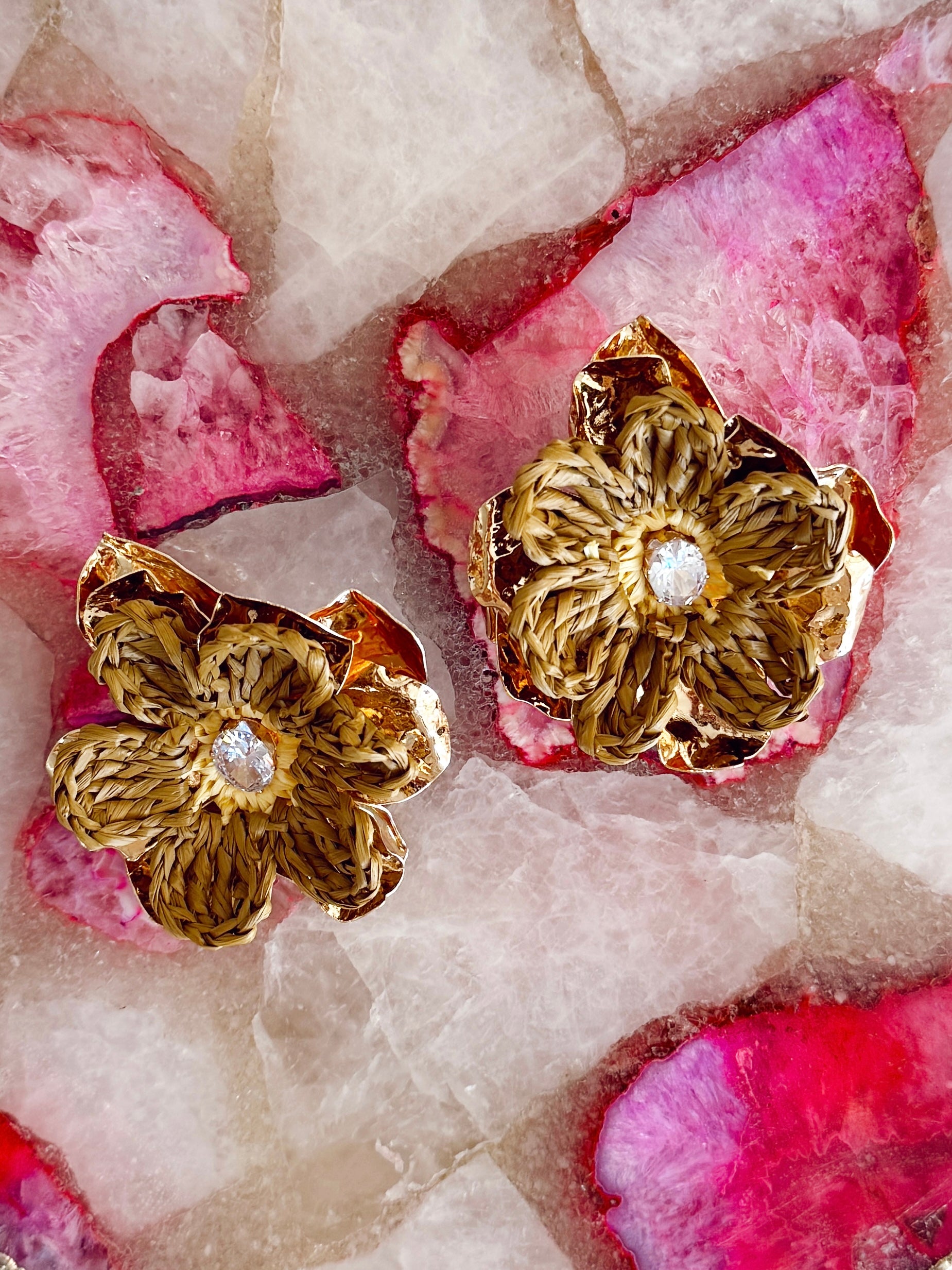 Beaded Flower Studs