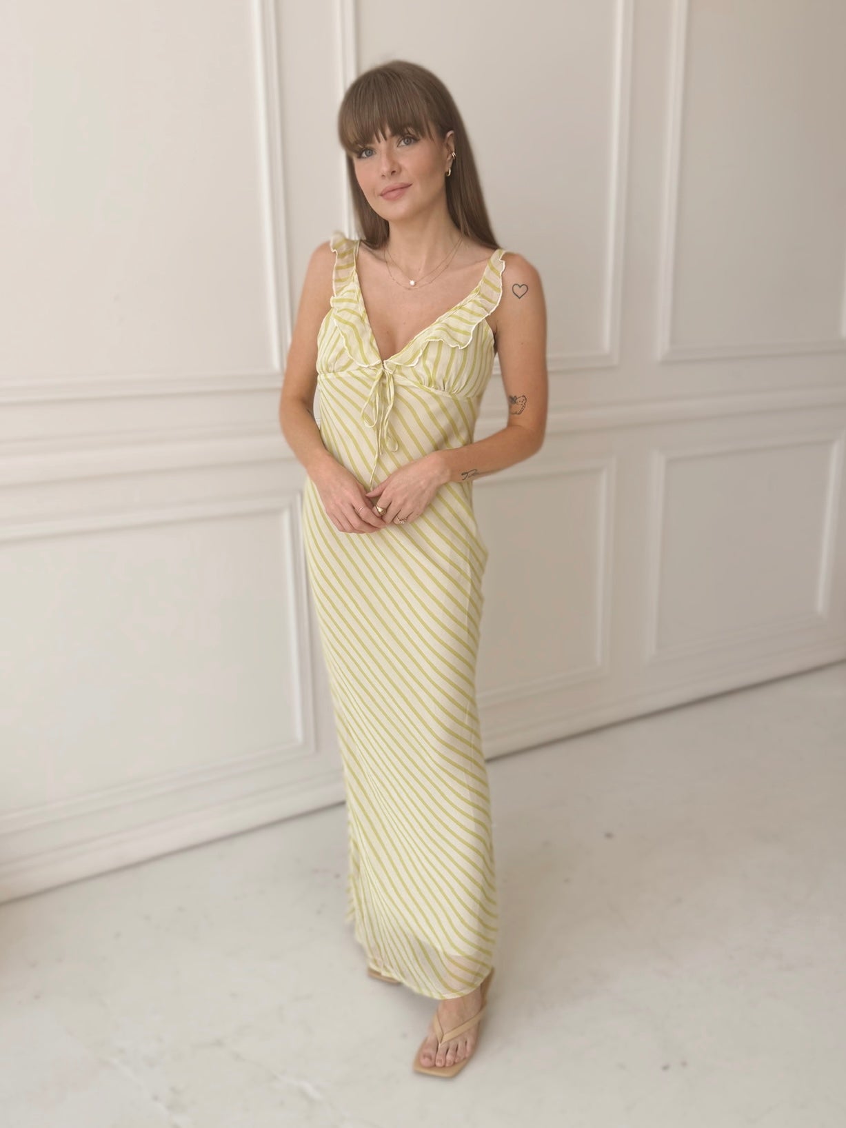 Lime Stripes Maxi Dress