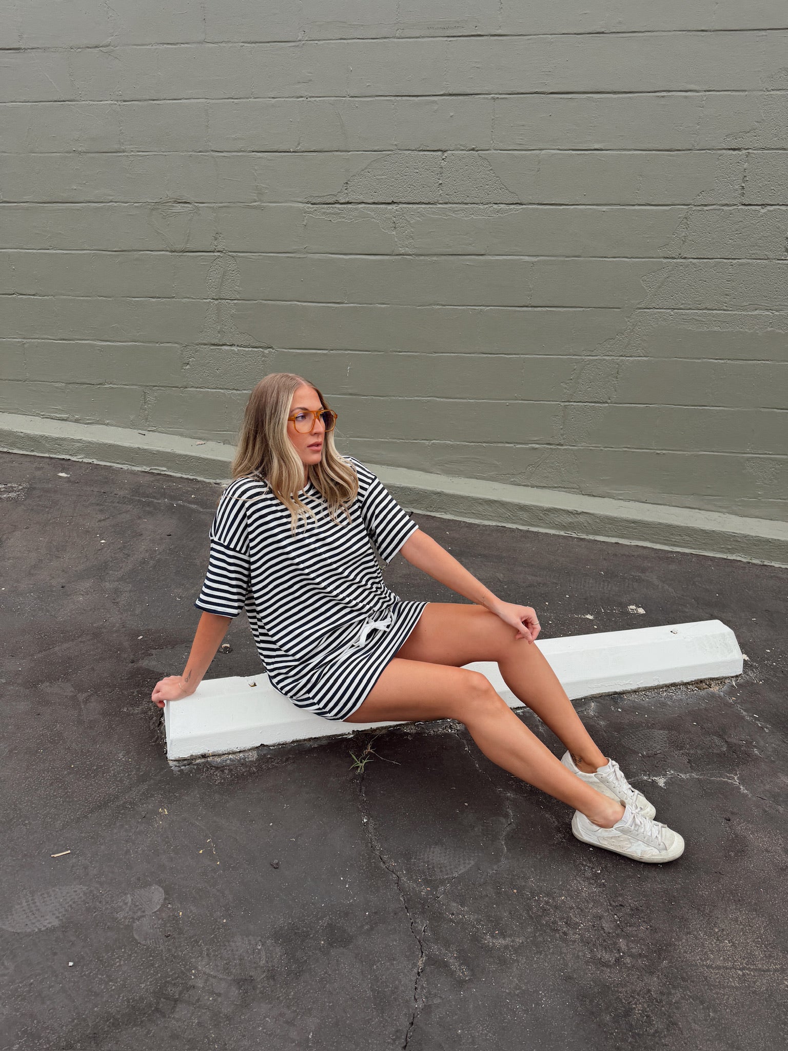 Weekender Stripe Skort - Navy