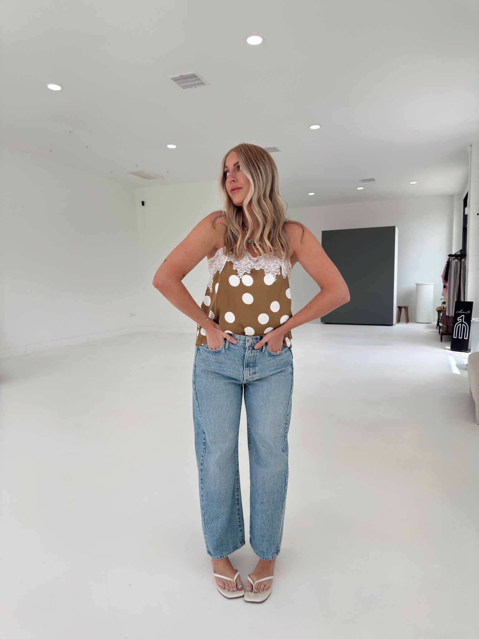Kelsey Lace Polka Dot Tank