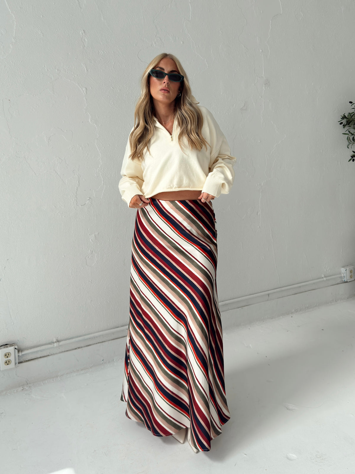 Pre-Order Dani Diagonal Stripe Maxi Skirt (restock eta 10/19)