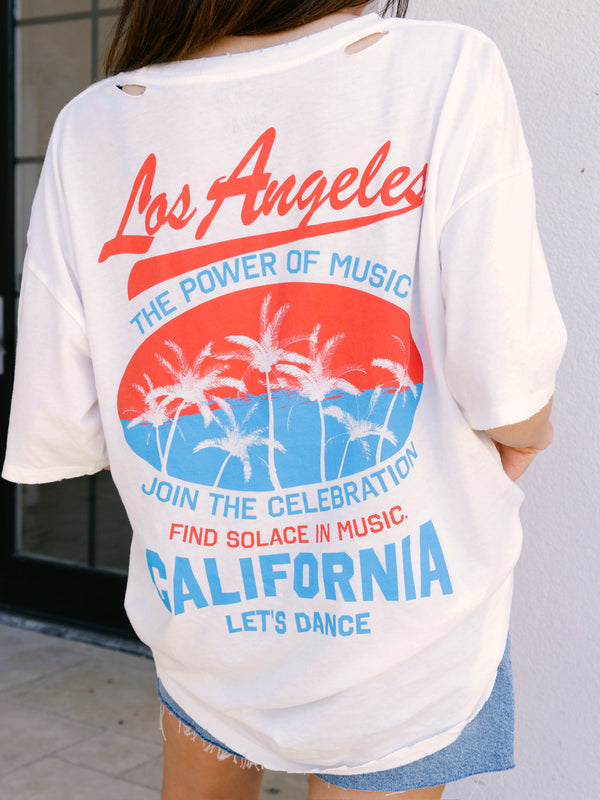 Los Angeles Music Distressed Graphic Tee