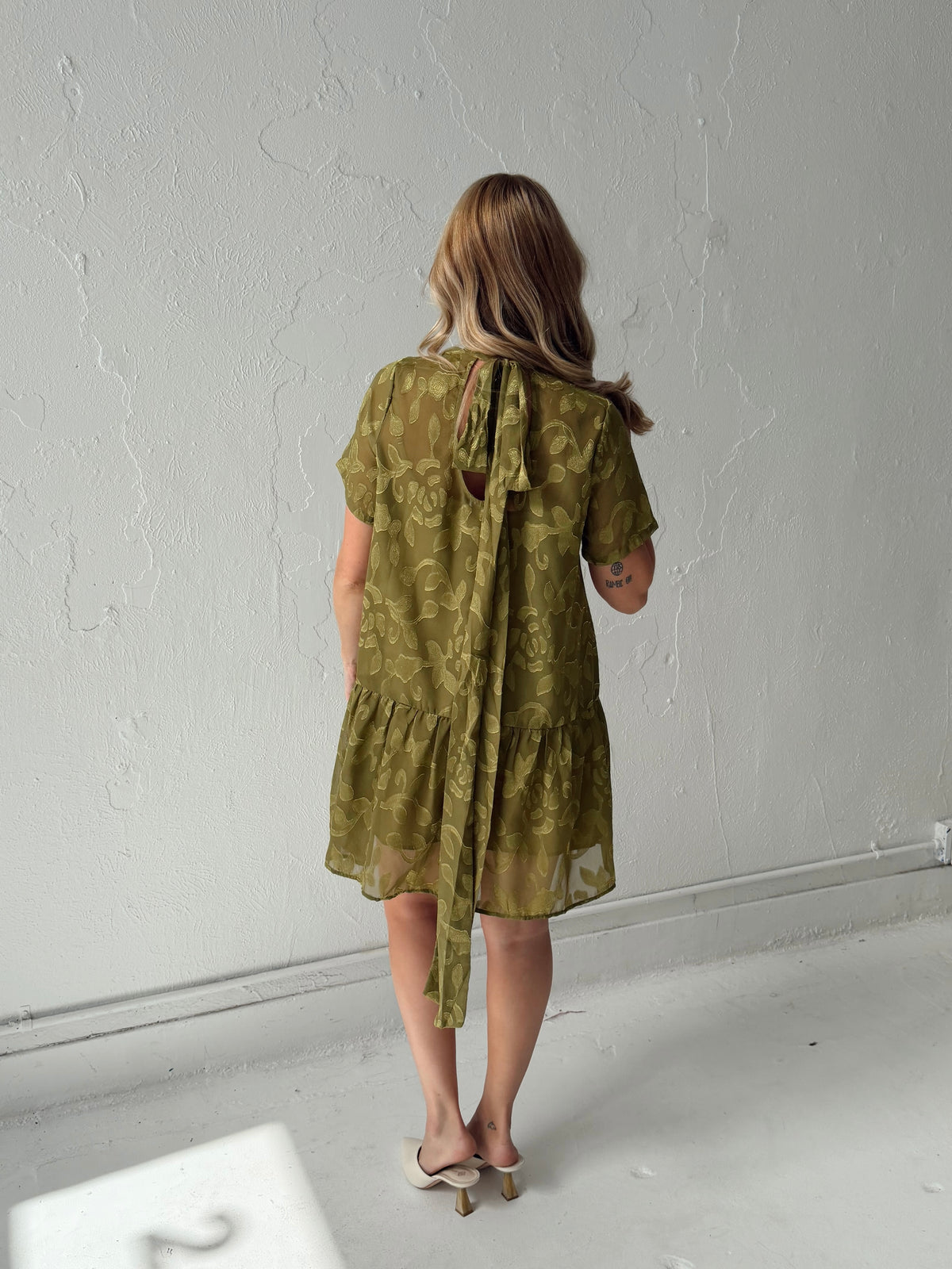 Kelly Floral Mini Dress - Olive