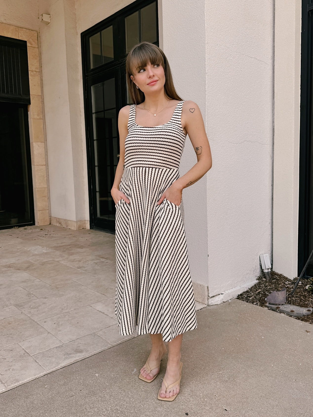dRA Audrey Dress - Mocha Stripe