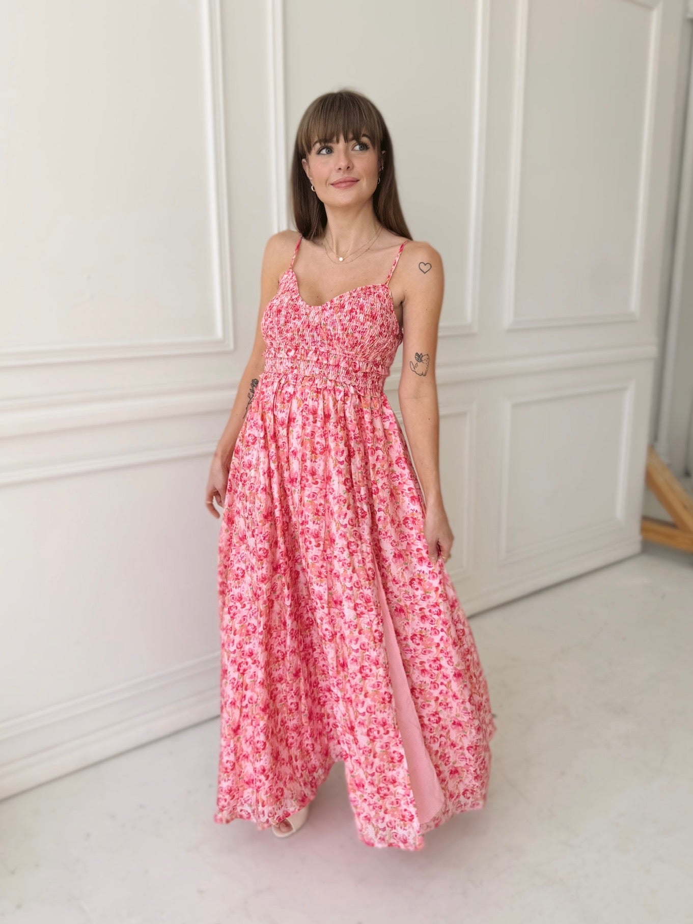 Meet Me in Santorini Rosy Breeze Maxi Dress
