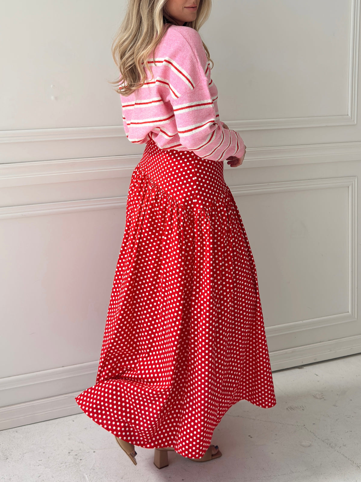 Set Your Sails Polka Dot Skirt - Red