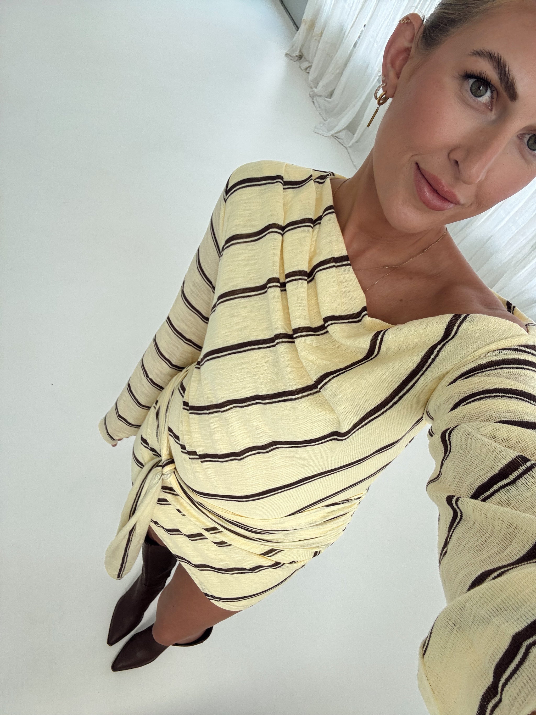 Abigail Yellow Stripe Mini Dress