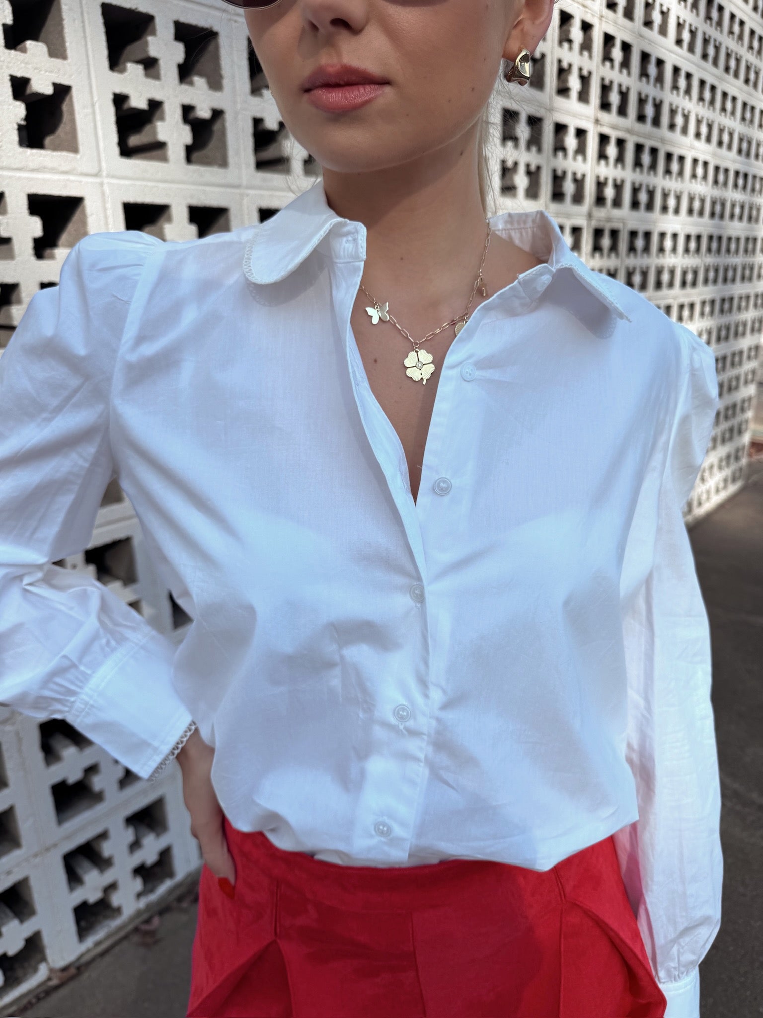 English Factory Lace Trim Shirt