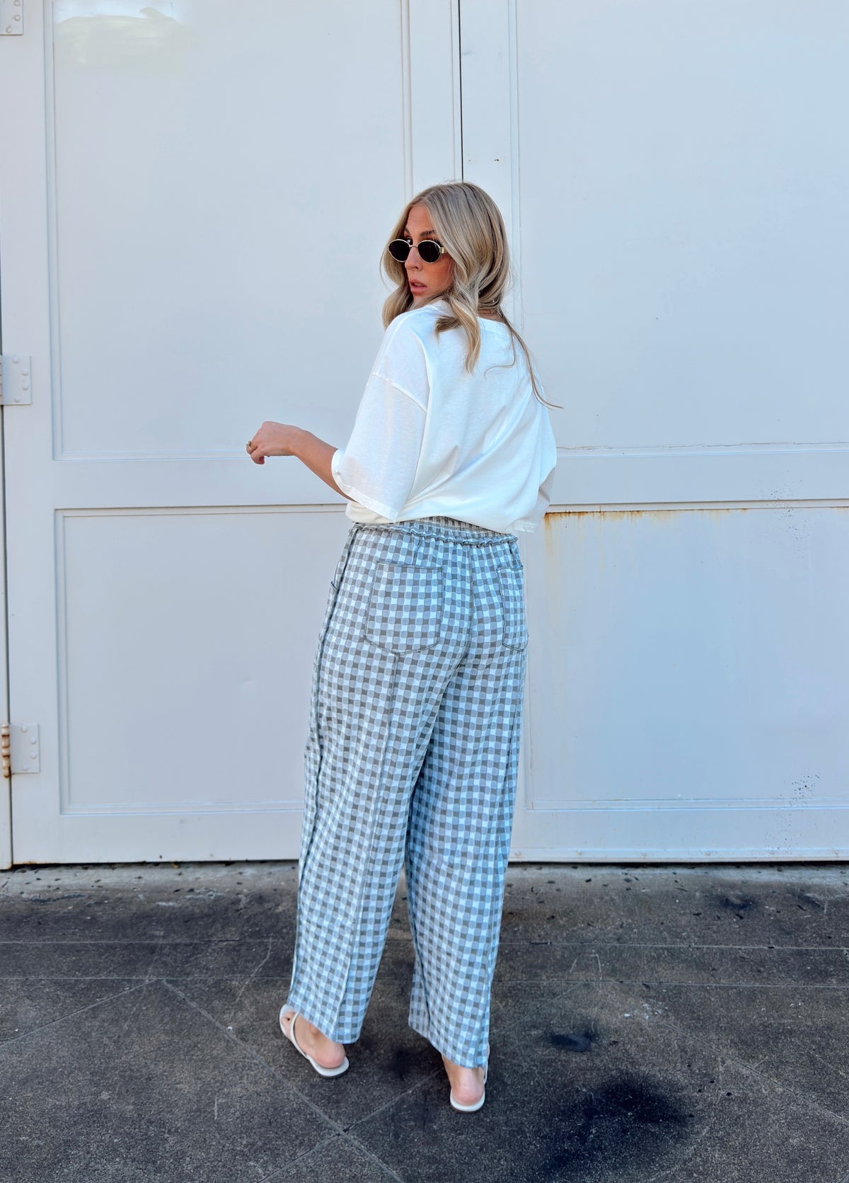 Bailey Barrel Knit Pants - Blue Grey