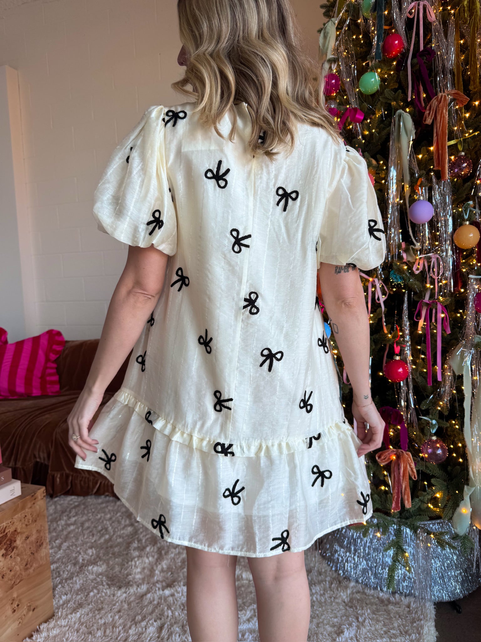 Meet Me in Santorini Organza Bow Mini Dress