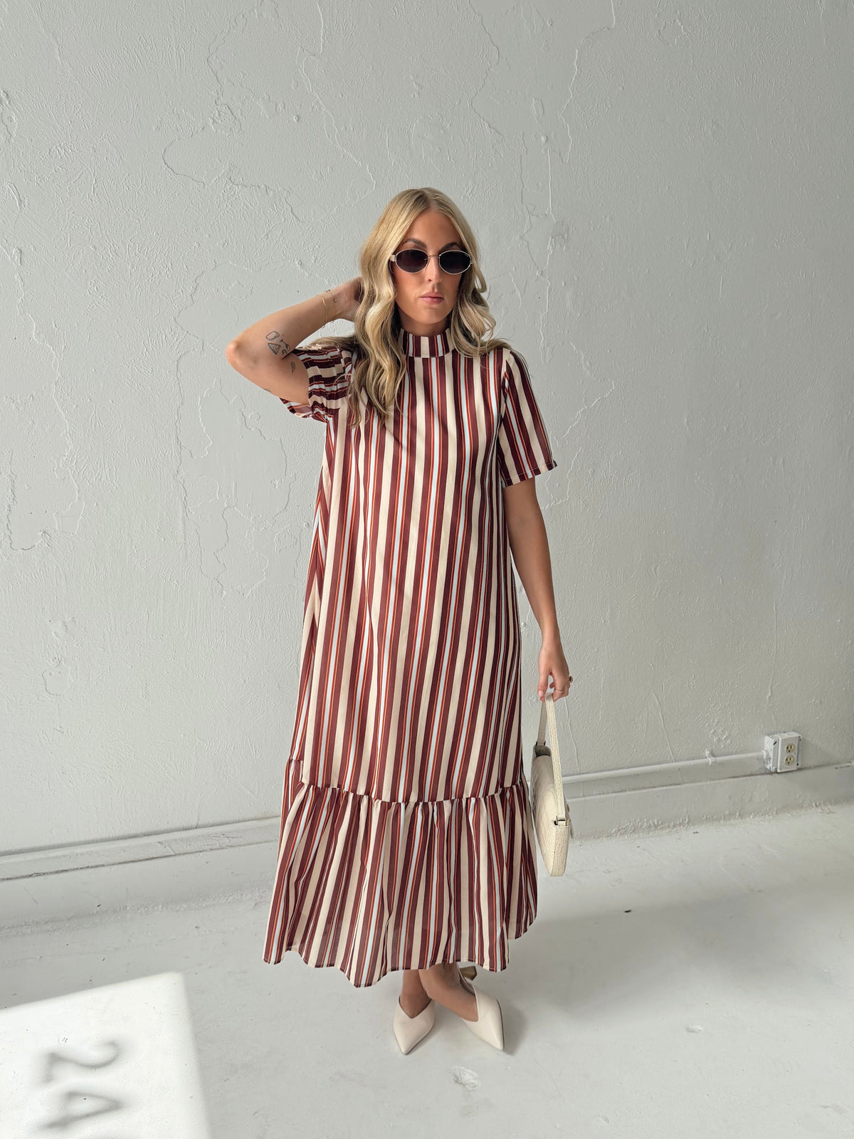 Parker Striped Tie Back Maxi Dress