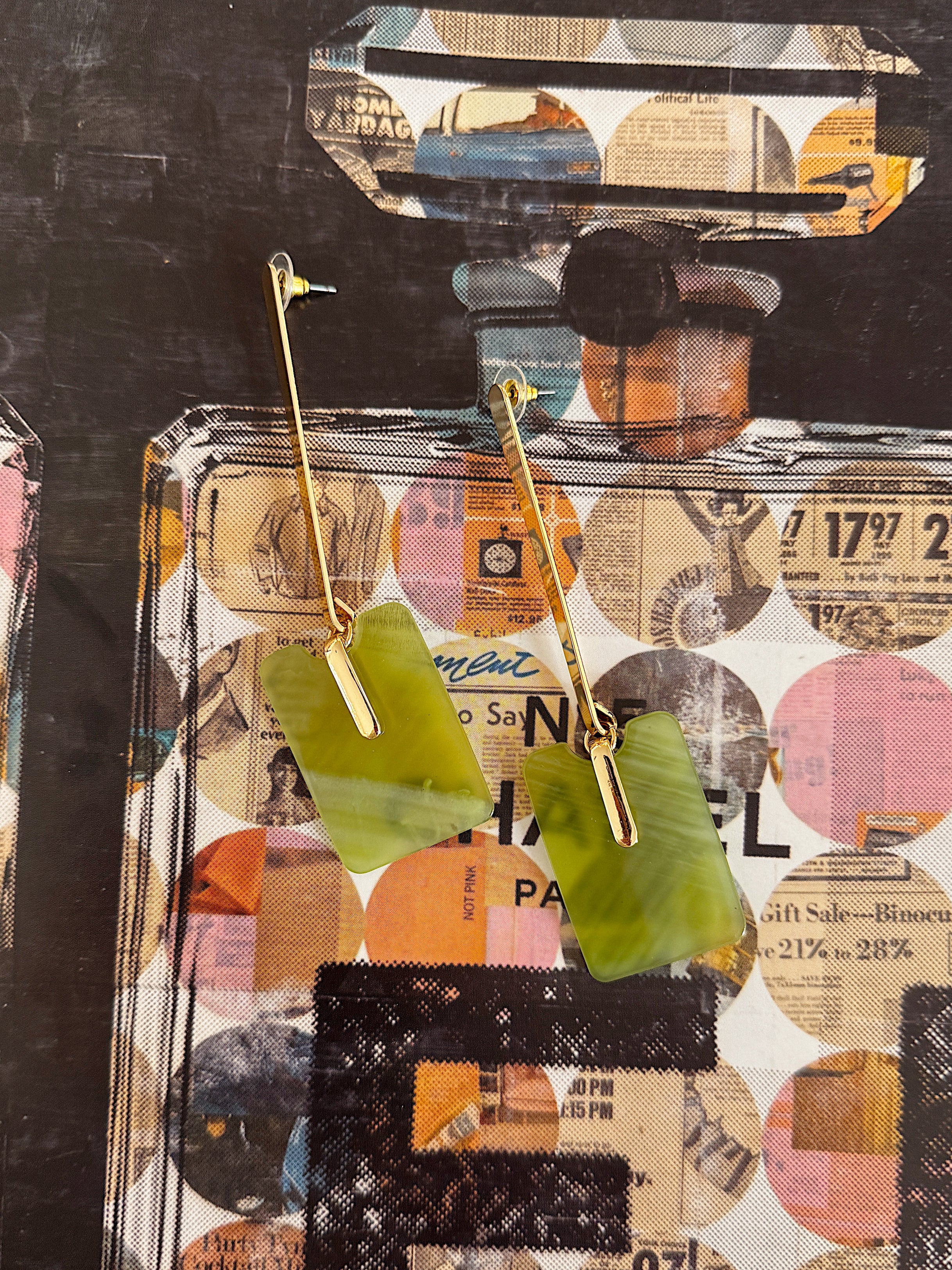 Resin Bar Drop Earring
