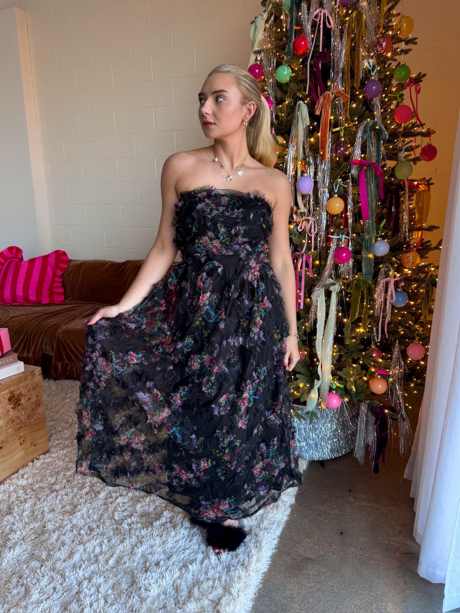 Meet Me in Santorini Whisper Bloom Maxi Dress