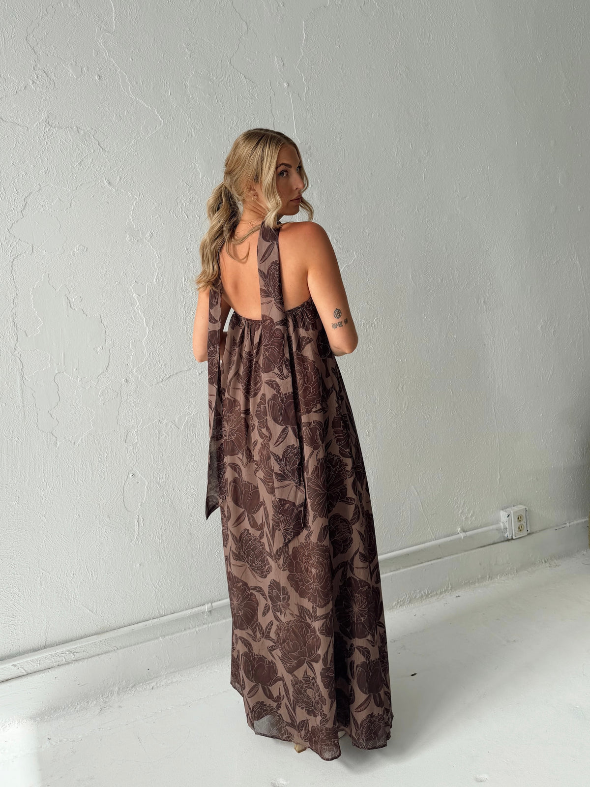Maddie Chocolate Floral Maxi