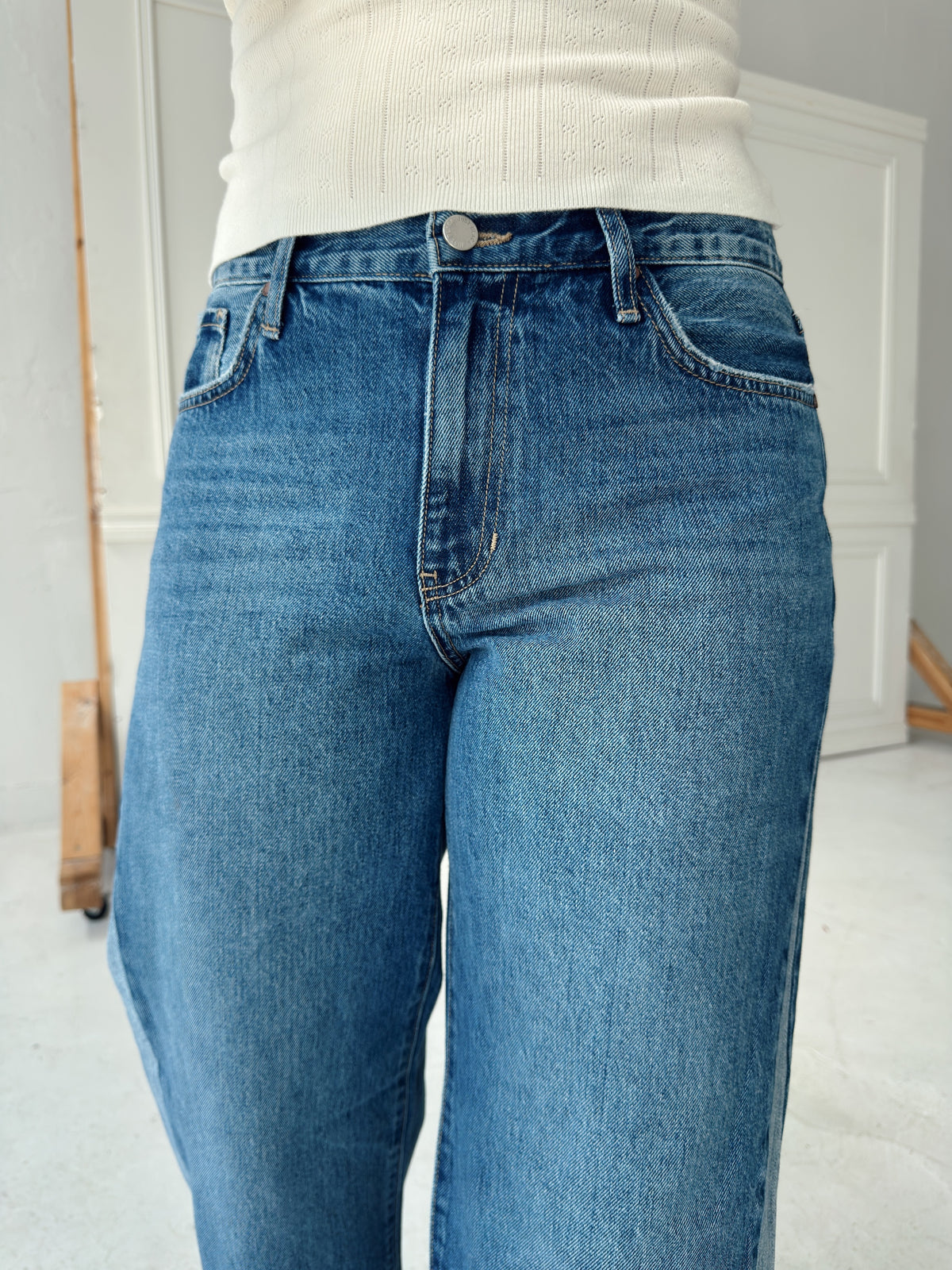Madison Contrast Angle Seam Denim