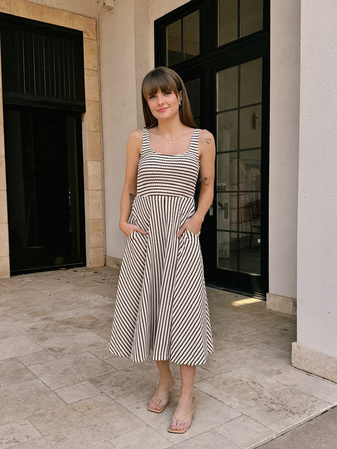 dRA Audrey Dress - Mocha Stripe