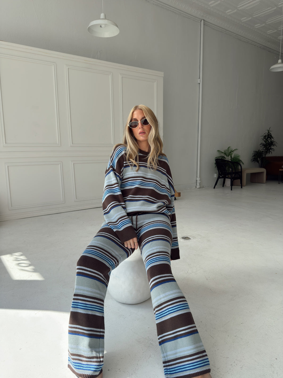 Jenna Multi Stripe Sweater Set