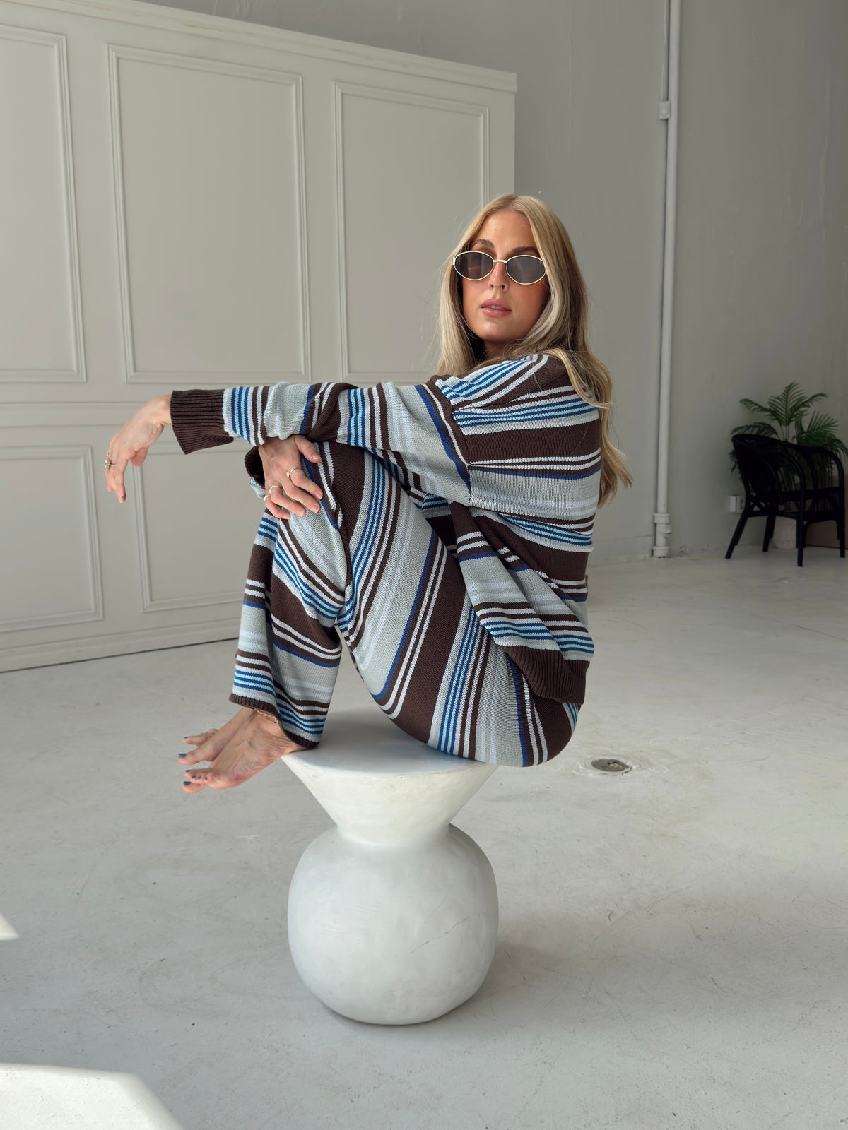 Jenna Multi Stripe Sweater Set