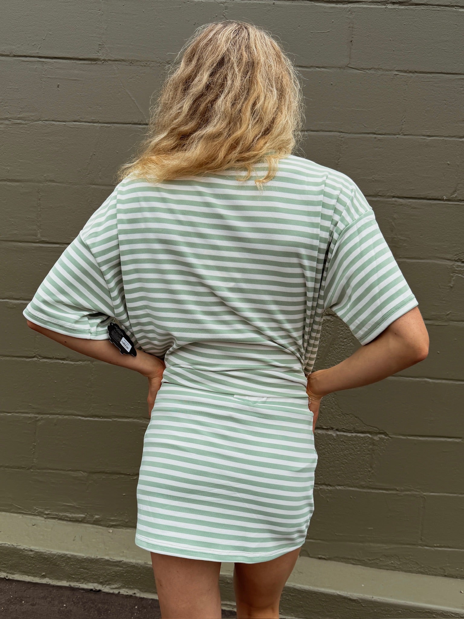 Weekender Stripe Skort - Sage