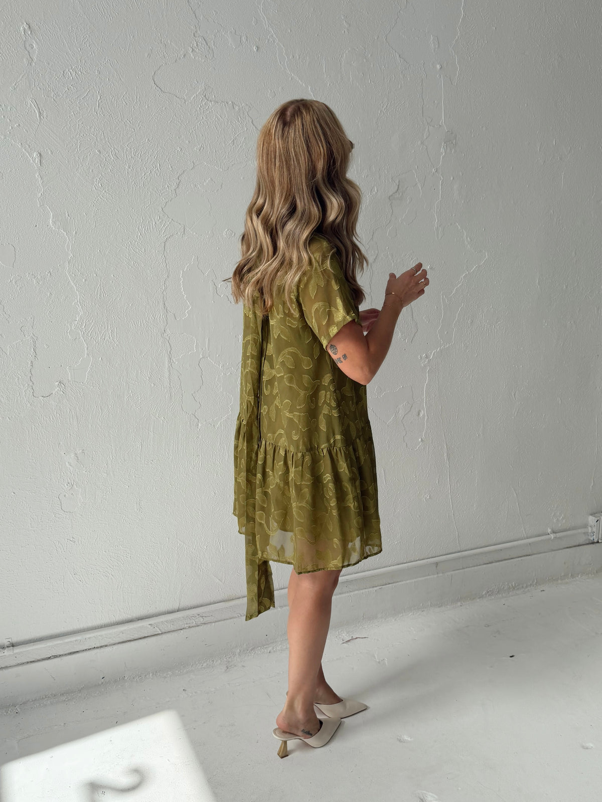 Kelly Floral Mini Dress - Olive
