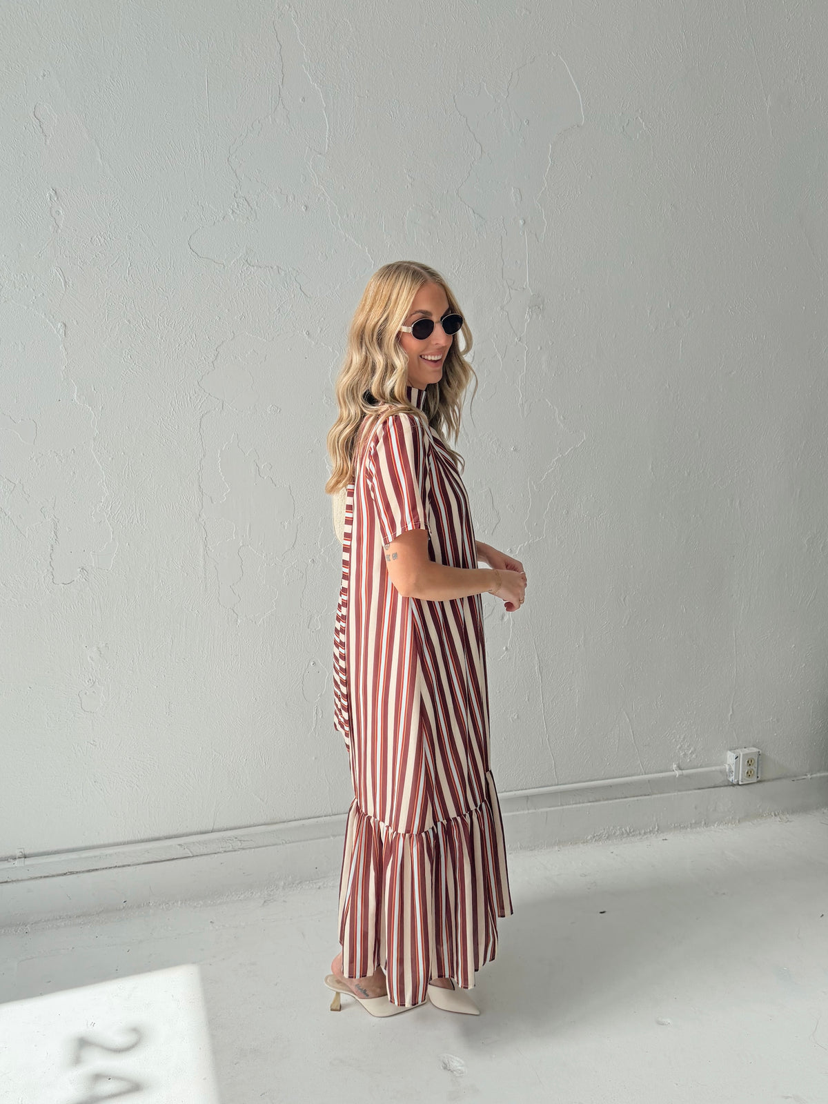 Parker Striped Tie Back Maxi Dress