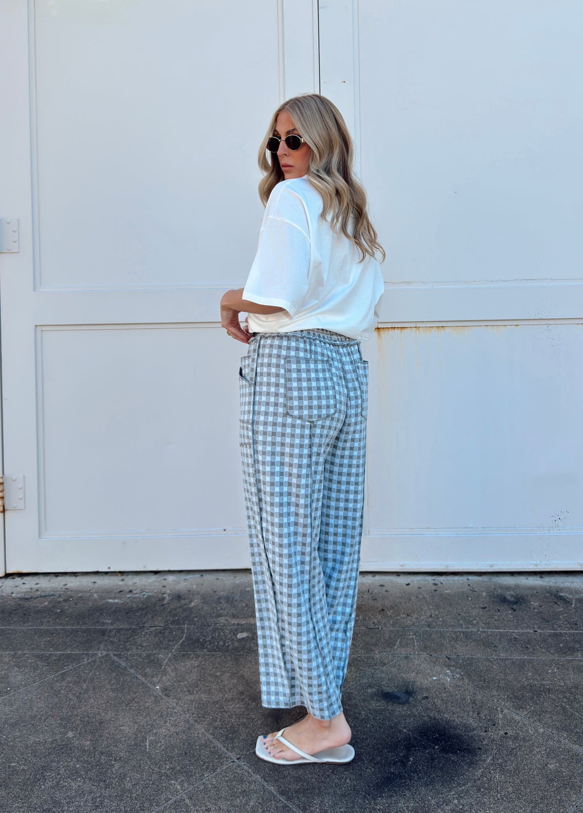 Bailey Barrel Knit Pants - Blue Grey