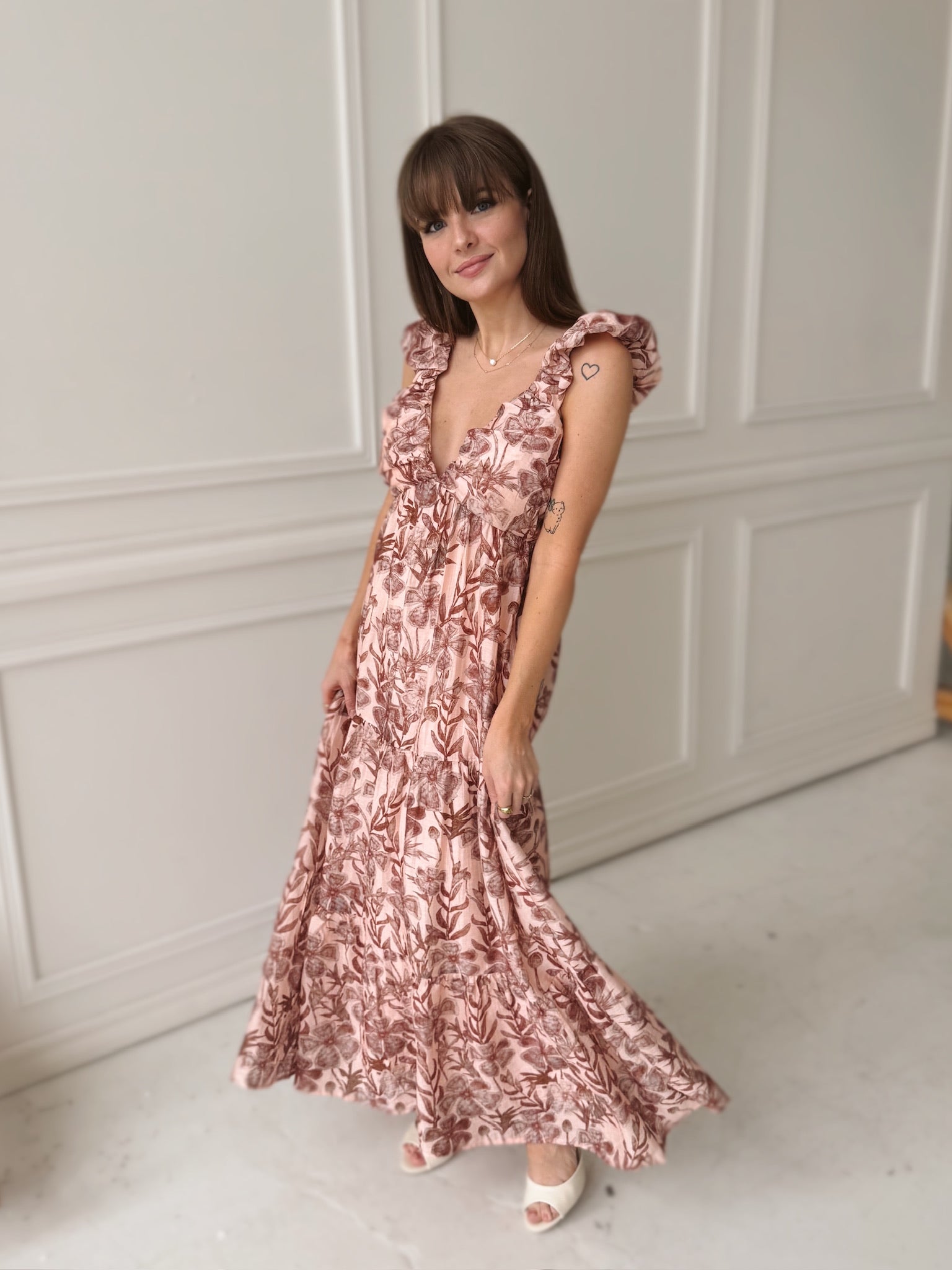 Meet Me in Santorini Whimsy Floral Maxi Dress