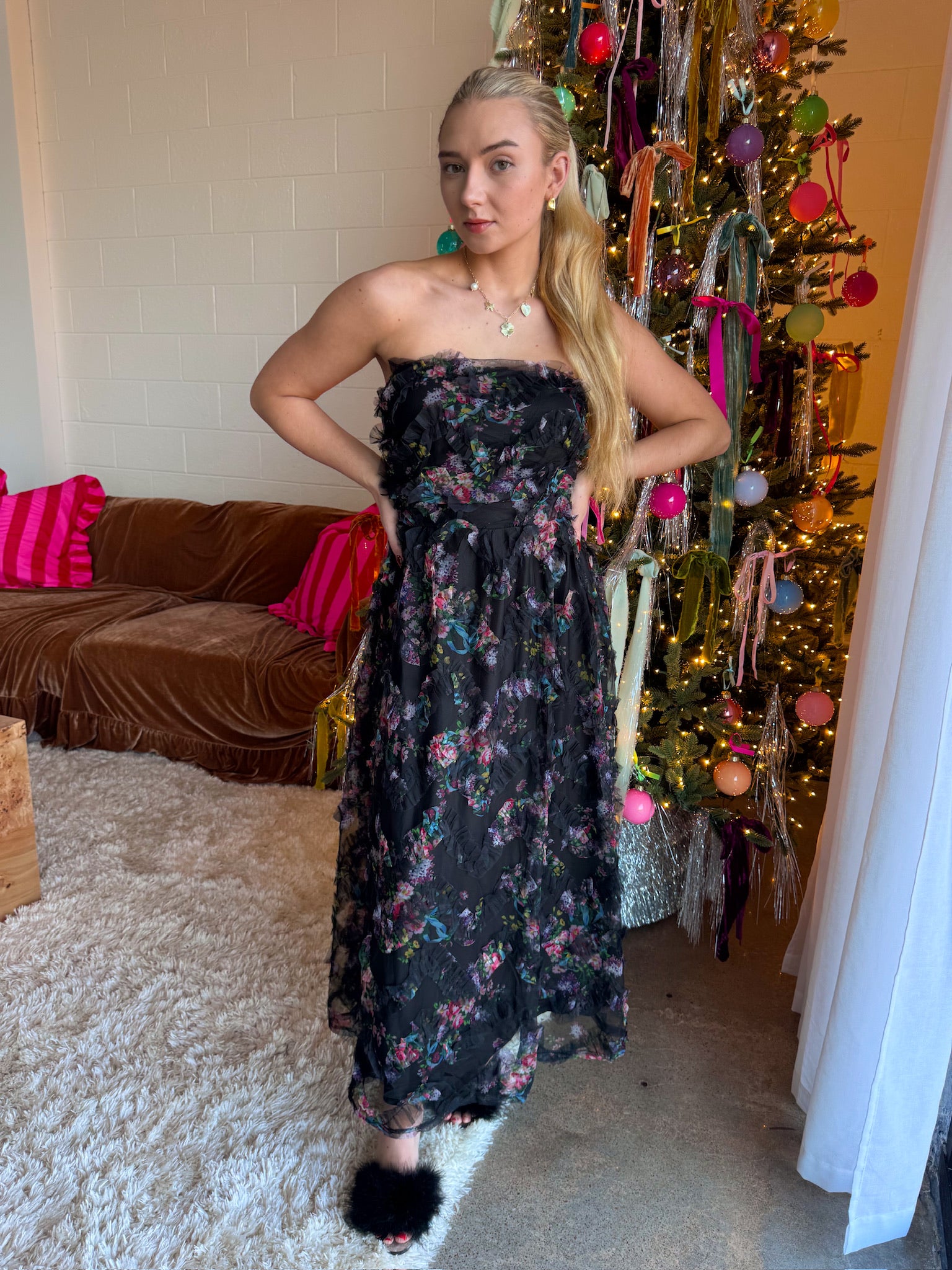 Meet Me in Santorini Whisper Bloom Maxi Dress