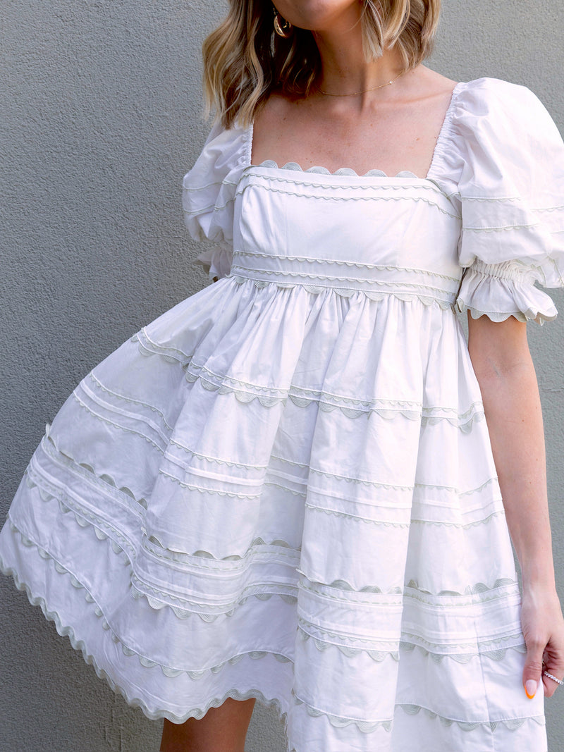 White Poplin Babydoll Dress