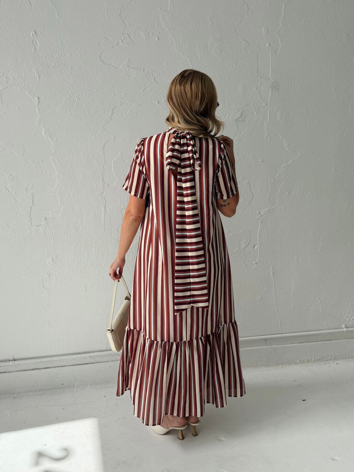 Parker Striped Tie Back Maxi Dress