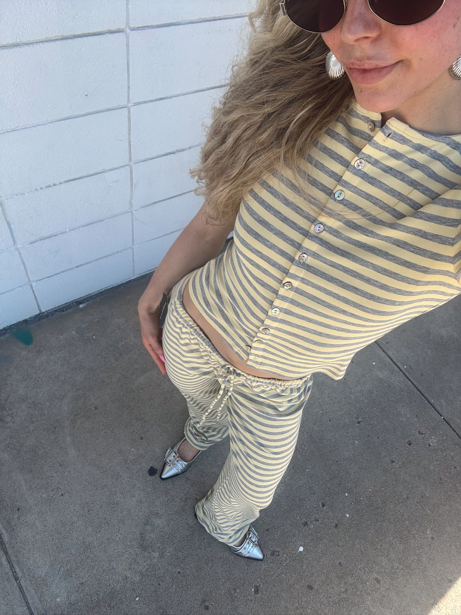 Brady Striped Button Up Top