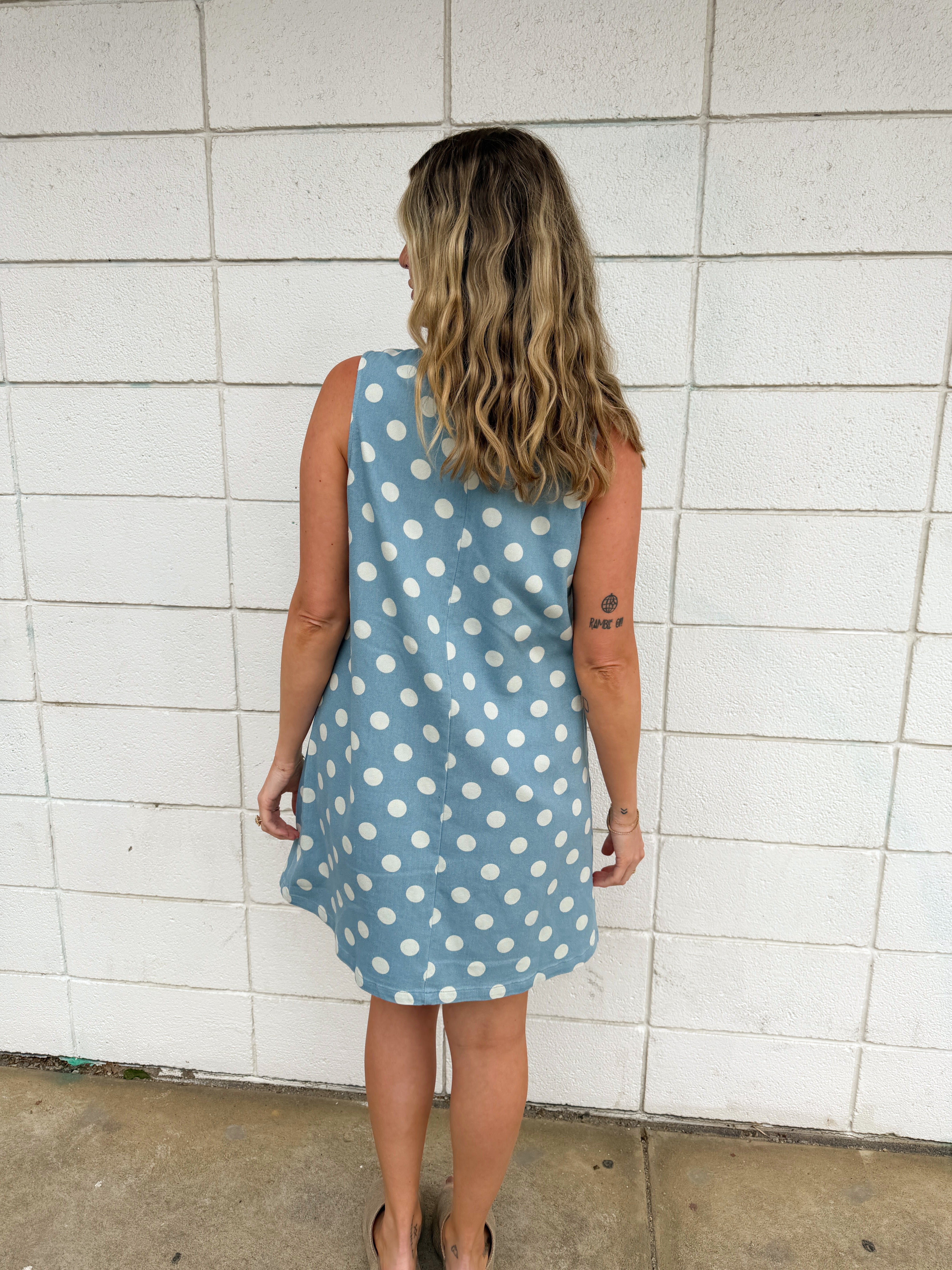 Denim Polka Dot Mini