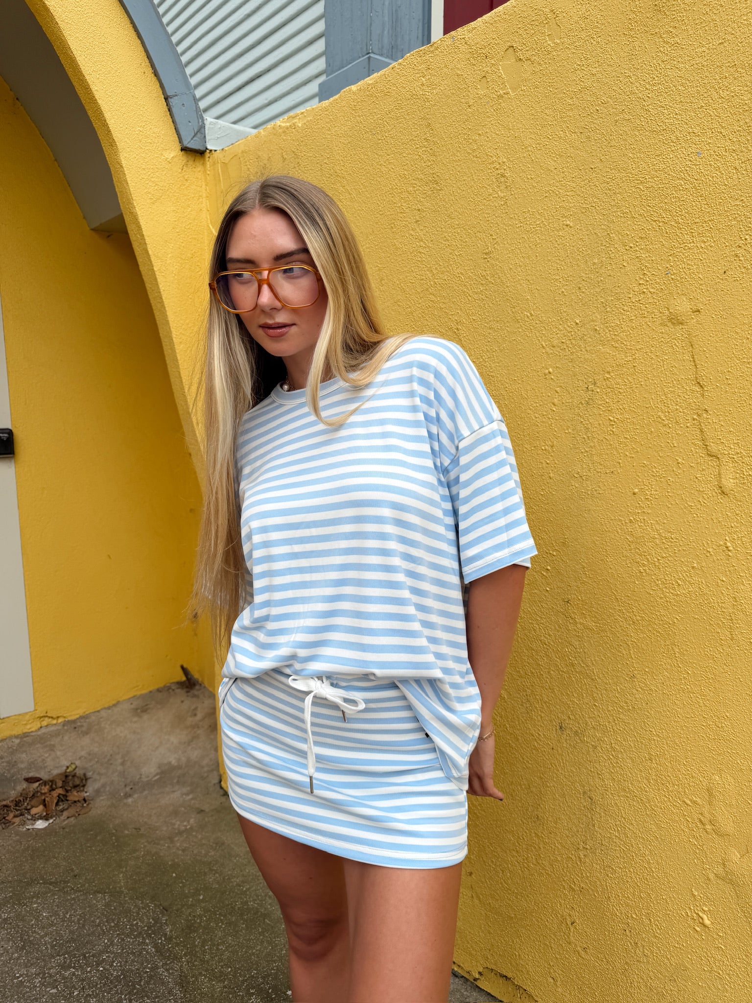 Weekender Stripe Top - Light Blue