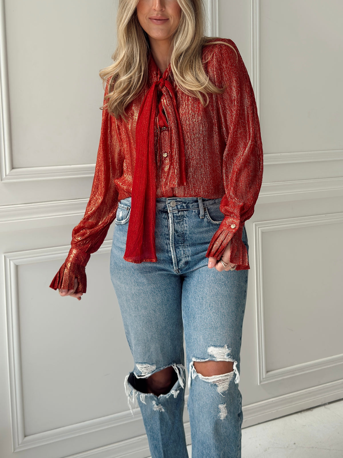 Lilly Red Tie Top