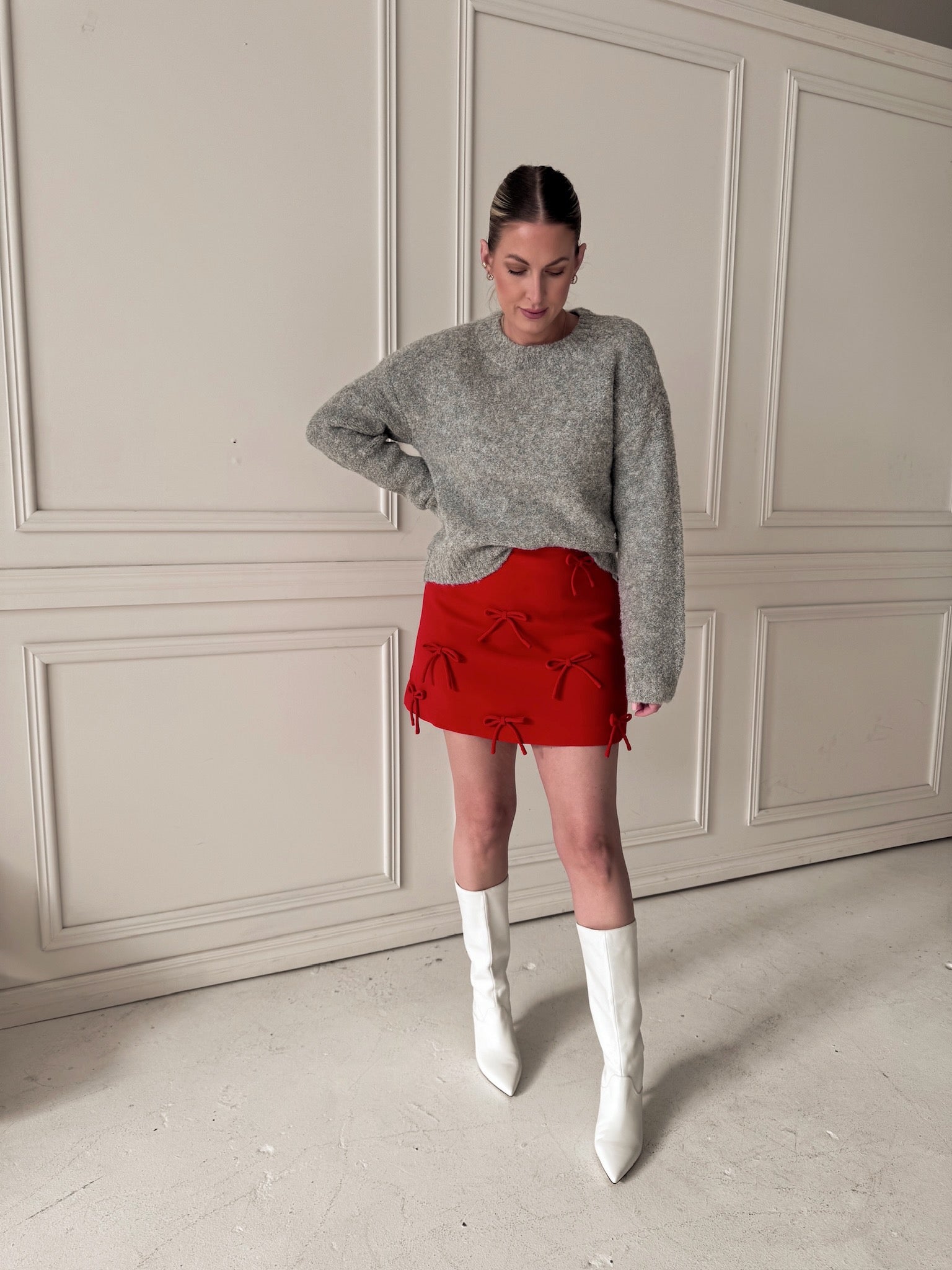 English Factory Red Bow Skirt