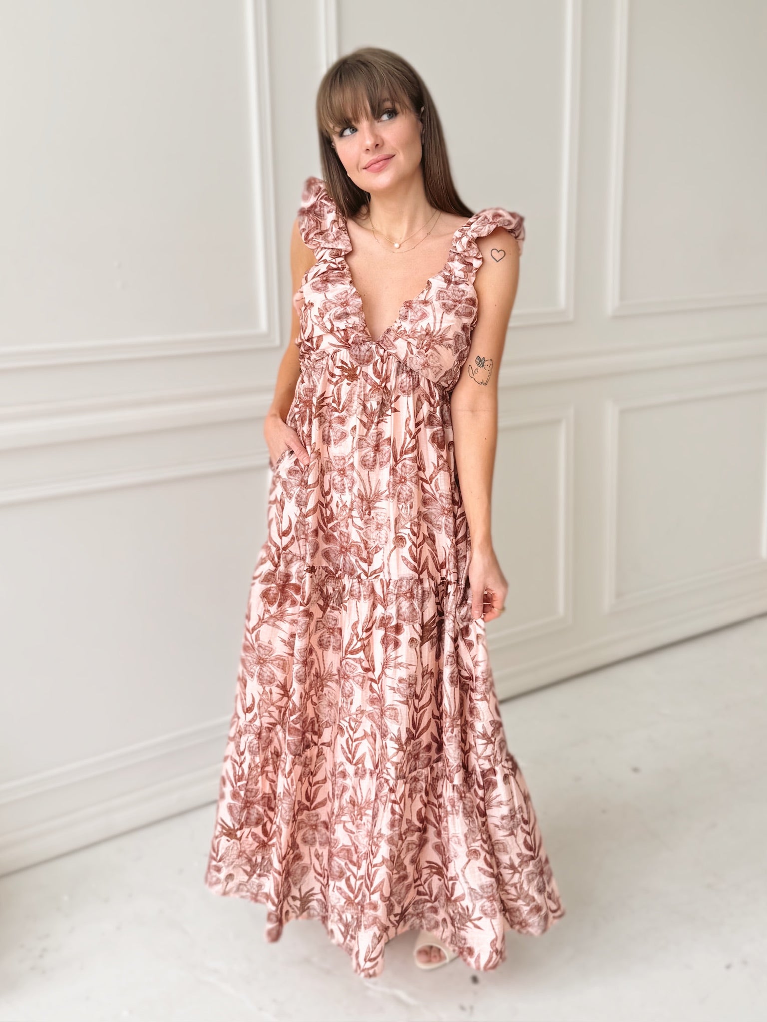 Meet Me in Santorini Whimsy Floral Maxi Dress