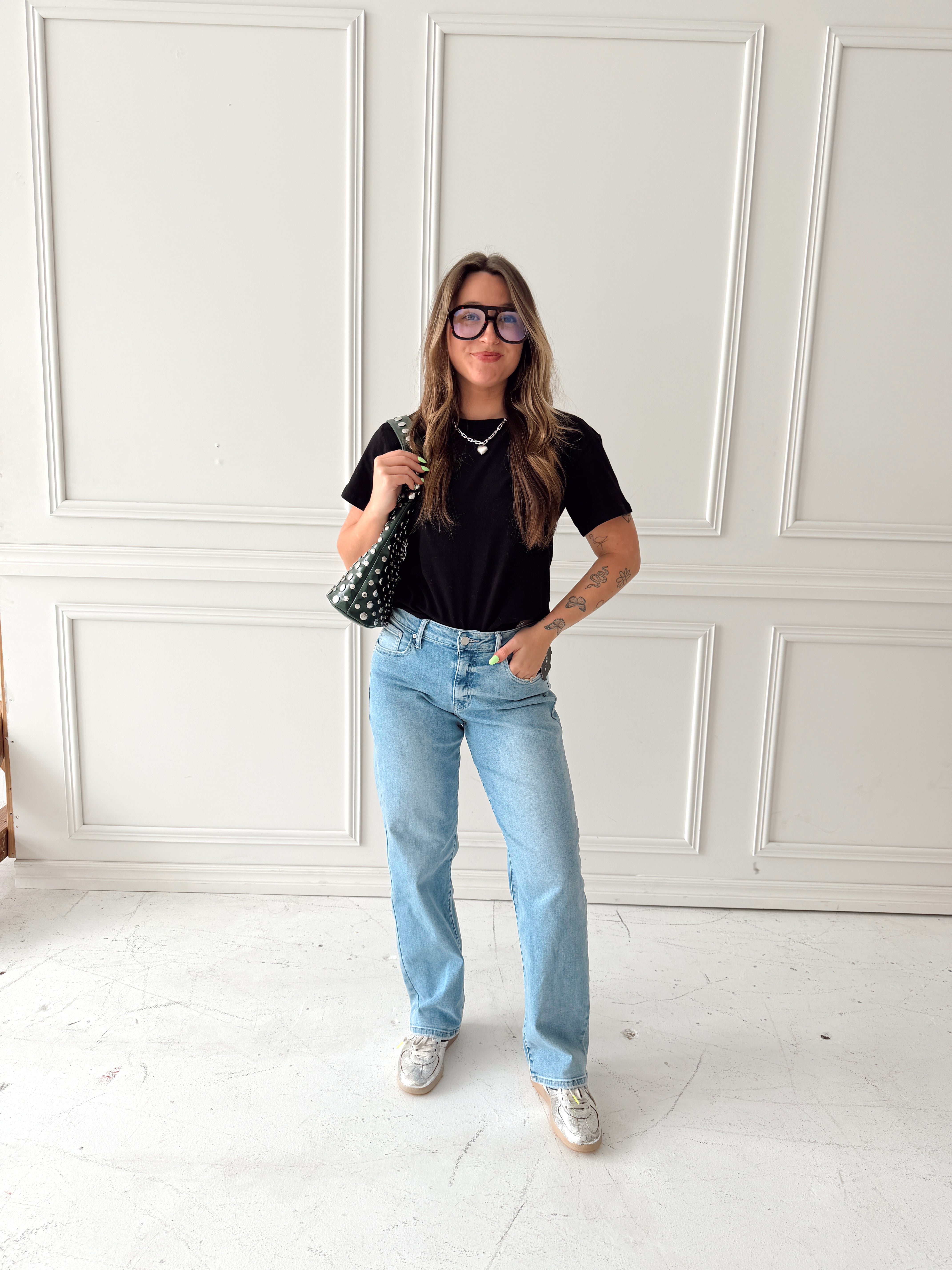 Jess Bowed Straight Leg Denim