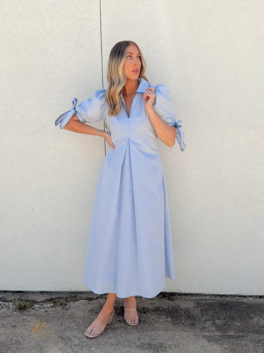 English Factory Stitch Detailed Midi Dress