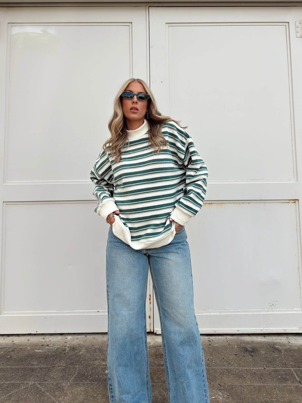 Sidney Striped Mock Neck Sweater