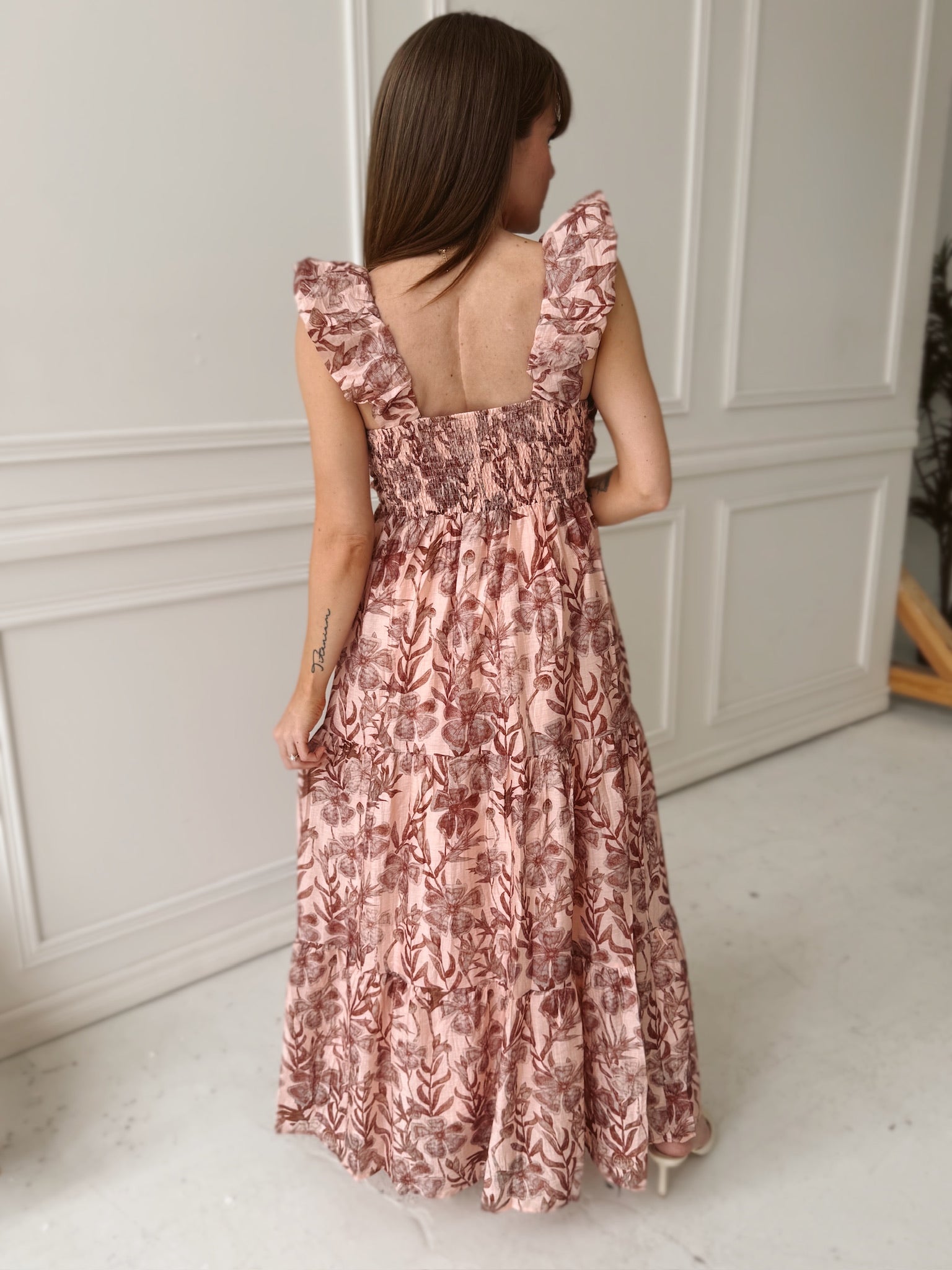 Meet Me in Santorini Whimsy Floral Maxi Dress